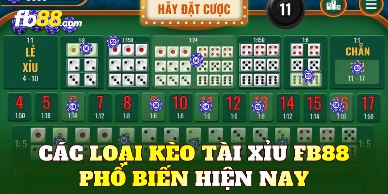 Các loại kèo tài xỉu FB88 phổ biến hiện nay