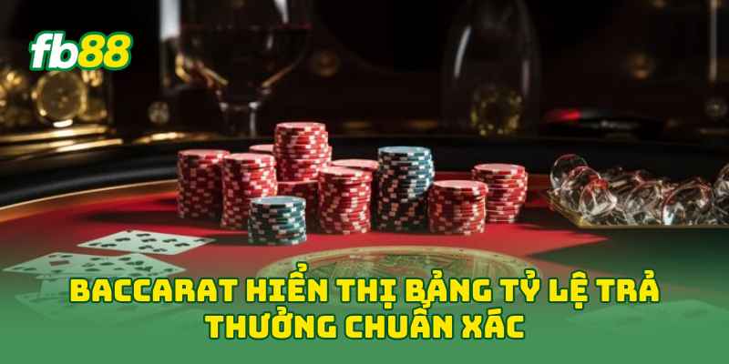 Baccarat hiển thị bảng tỷ lệ trả thưởng chuẩn xác
