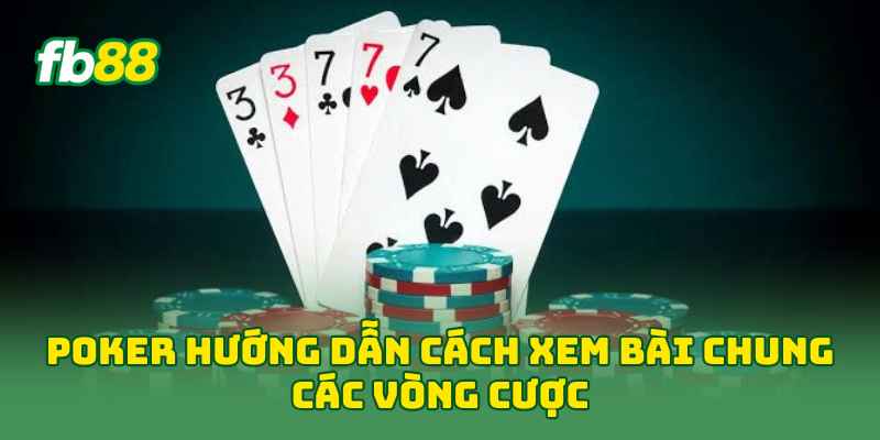 Poker hướng dẫn cách xem bài chung các vòng cược
